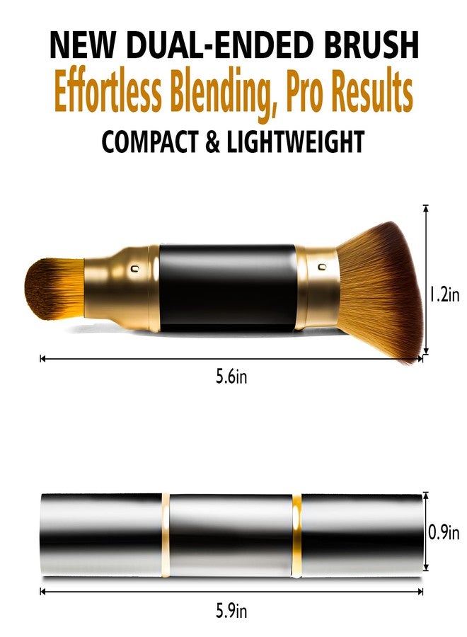 EOICCEOH Retractable Airbrush Kabuki Brush for All Face Makeup & Foundation for Liquid, Cream and Powder Face Makeup, Dual-Ended Brush for Precision Natural Look, Aluminum Handle, Stocking Stuffers for Women - Image 4